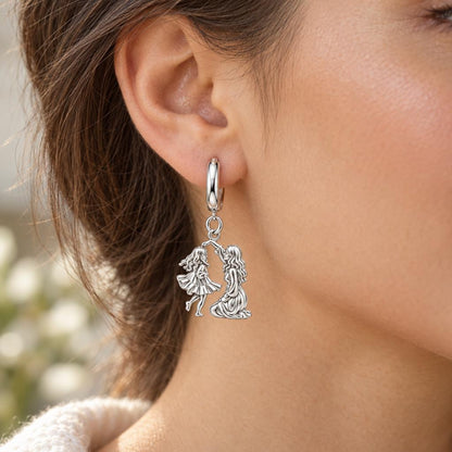 Dancing Together Huggie Charm Earrings – worn / in use