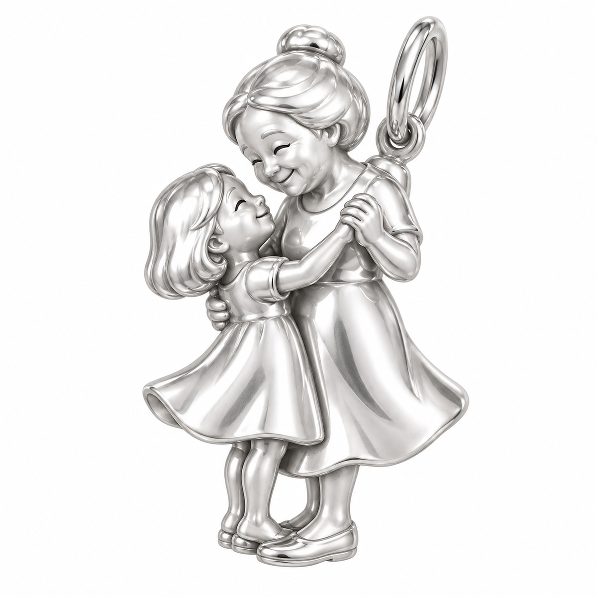 Dancing with Grandma Charm — original silver charm