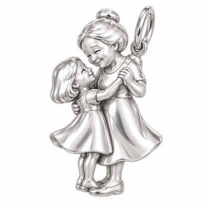 Dancing with Grandma Charm — original silver charm