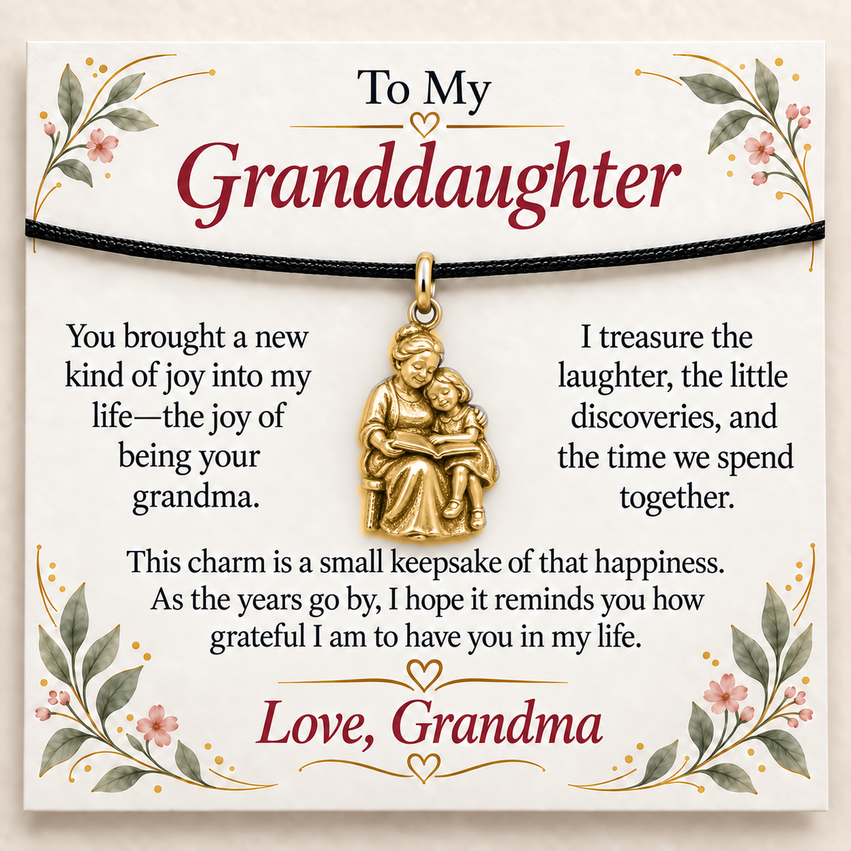 Grandma's Storytime Charm: Our Little Moments of Joy — Main image, gold finish
