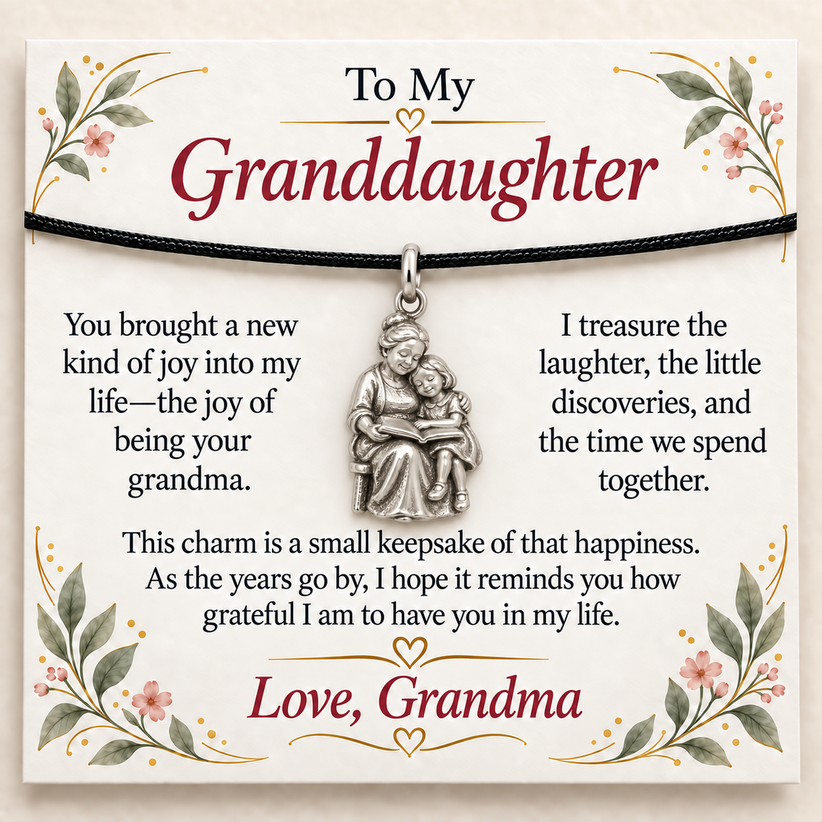 Grandma's Storytime Charm: Our Little Moments of Joy — Main image, silver finish