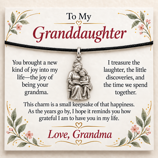 Grandma's Storytime Charm: Our Little Moments of Joy — Main image, silver finish