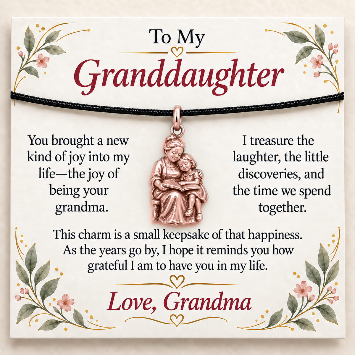 Grandma's Storytime Charm: Our Little Moments of Joy — Main image, rose gold finish