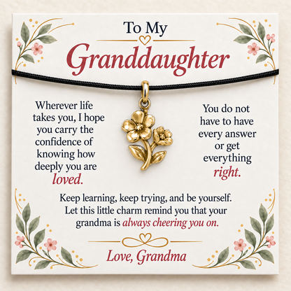 Grandma's Flower Charm: Love That Helps You Bloom — Main image, gold finish
