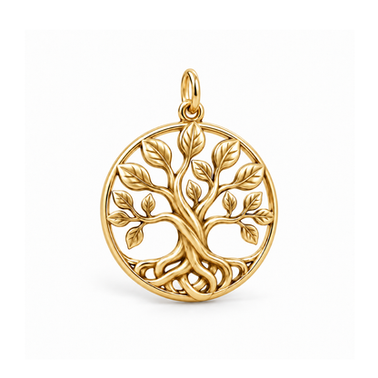 Deep Roots Family Tree Charm — Gold | charm-topics-remaining-444-2026-09-14 | topic-142