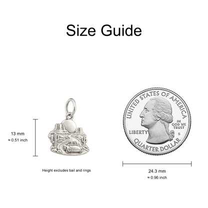 Desert Highway Charm — Size Guide — 13 mm body excluding bail and rings — 50-works-silver-20260916-138
