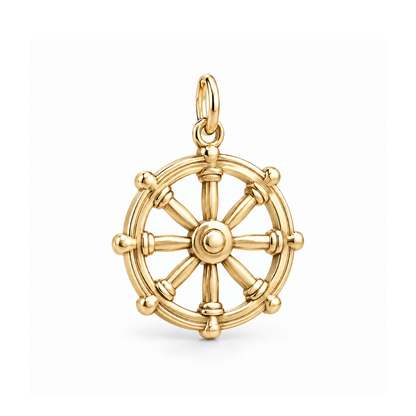 Dharma Wheel Charm — Gold | charm-topics-remaining-444-2026-09-14 | topic-392