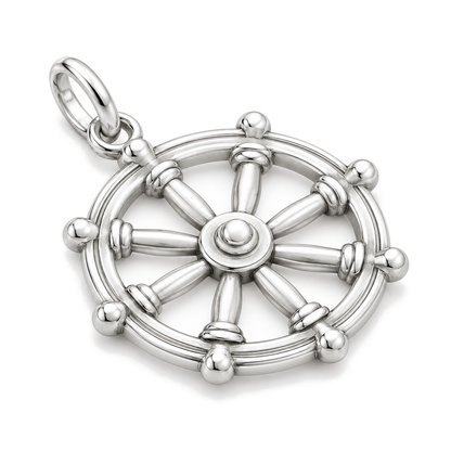 Dharma Wheel Charm — Silver Super Macro | charm-topics-remaining-444-2026-09-14 | topic-392