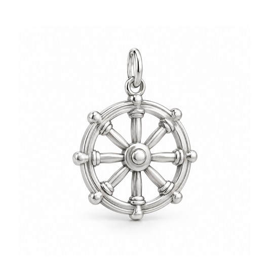 Dharma Wheel Charm — Silver | charm-topics-remaining-444-2026-09-14 | topic-392