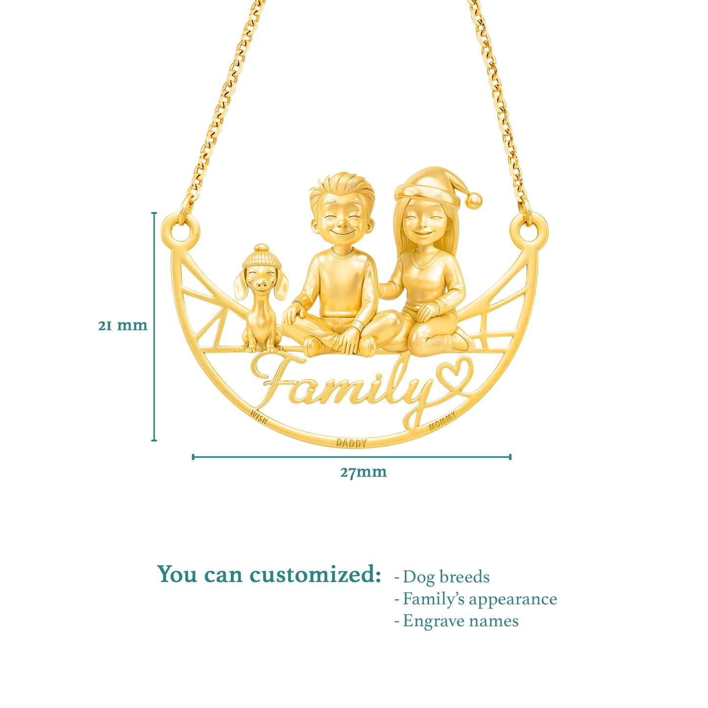 The Loving Home – Handcrafted Family & Pet Portrait Necklace