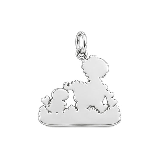 Dino Duo Stroll Charm Bracelet – Personalized Grandma Gift – back of the charm, engraving area