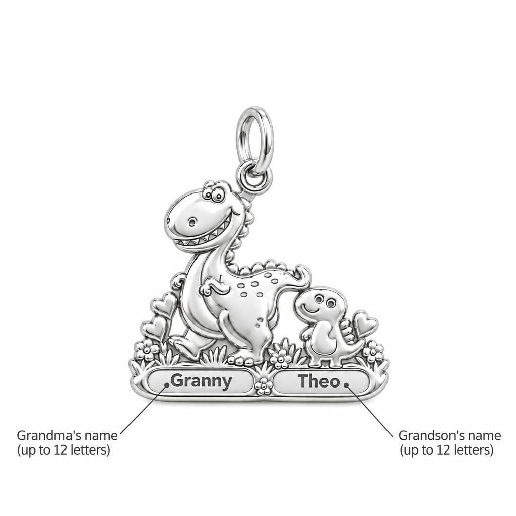 Dino Duo Stroll Charm Bracelet – Personalized Grandma Gift – personalization guide