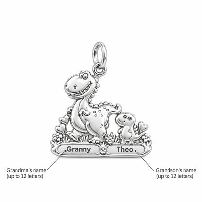 Dino Duo Stroll Charm Bracelet – Personalized Grandma Gift – personalization guide