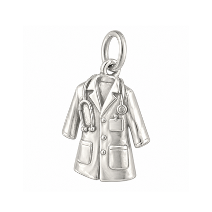 Doctor's Coat and Blank Badge Charm — Silver — 50-works-silver-20260916-18