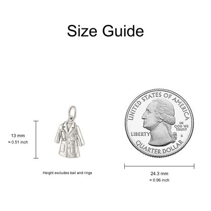 Doctor's Coat and Blank Badge Charm — Size Guide — 13 mm body excluding bail and rings — 50-works-silver-20260916-18
