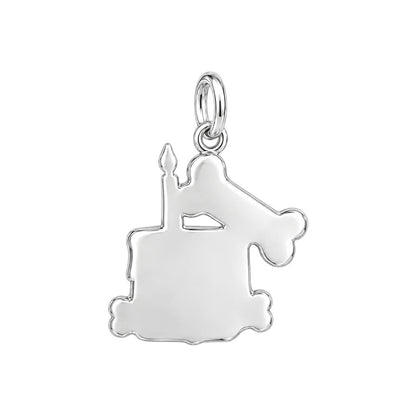 Dog Birthday Cake Charm Bracelet – Personalized Dog Mom Gift – back of the charm, engraving area