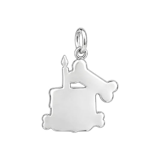 Dog Birthday Cake Charm Bracelet – Personalized Dog Mom Gift – back of the charm, engraving area