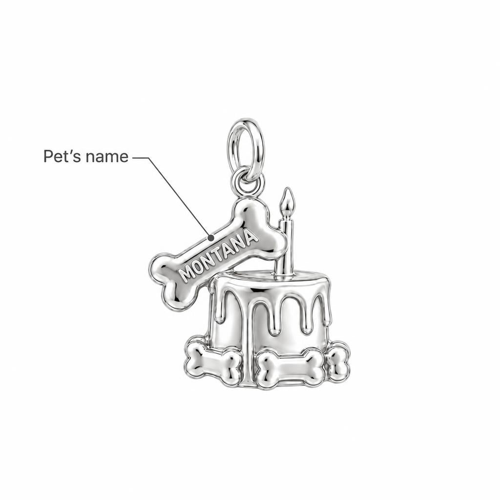 Dog Birthday Cake Charm Bracelet – Personalized Dog Mom Gift – personalization guide