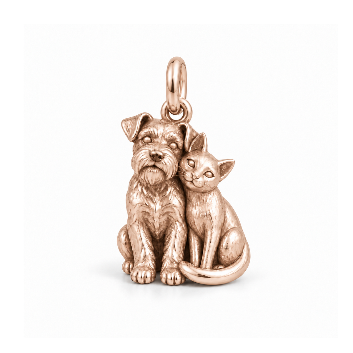 Dog & Cat Together Charm — Rose Gold | charm-topics-remaining-444-2026-09-14 | topic-365