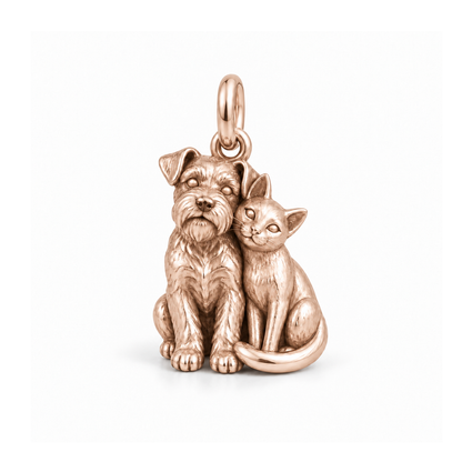 Dog & Cat Together Charm — Rose Gold | charm-topics-remaining-444-2026-09-14 | topic-365