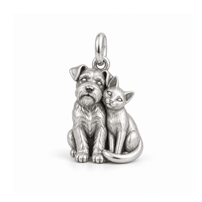 Dog & Cat Together Charm — Silver | charm-topics-remaining-444-2026-09-14 | topic-365