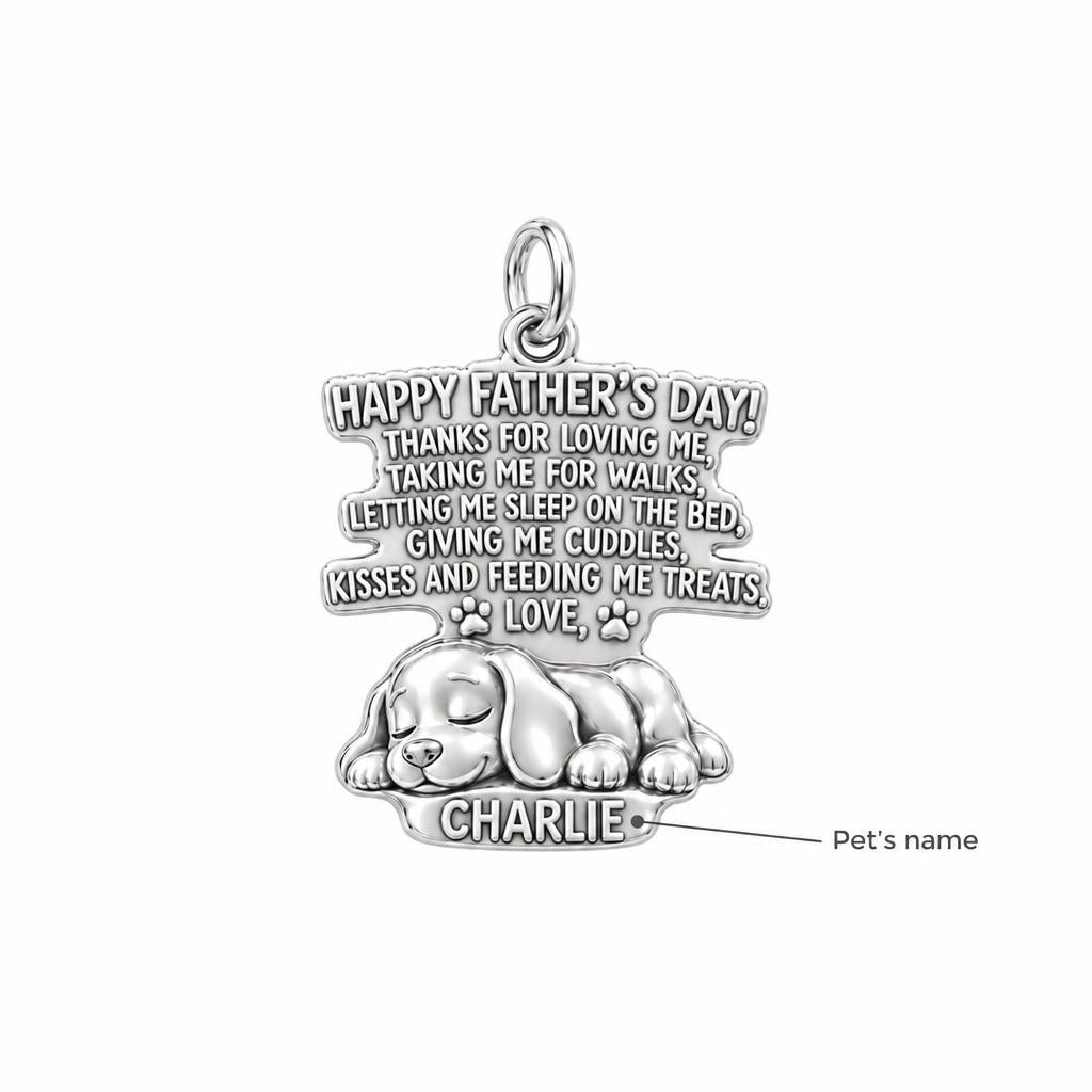 Dog Dad Message Charm Bracelet – Personalized Dad Gift – personalization guide