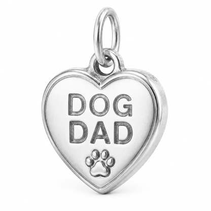 Always Family - Dog Dad Charm - Silver
