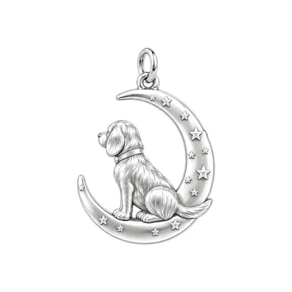 Dog on the Moon Charm Bracelet – Personalized Dog Mom Gift – back of the charm, engraving area
