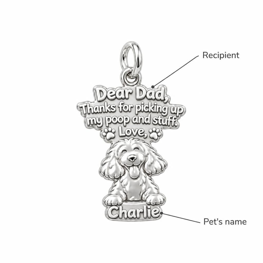Dog Thank You Note Charm Bracelet – Personalized Dad Gift – personalization guide