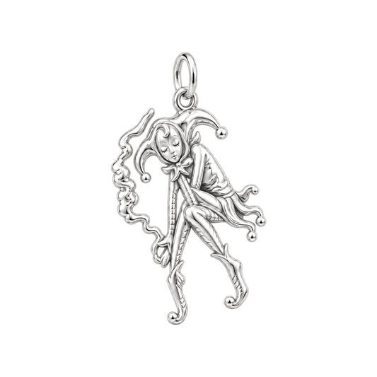 Dreaming Jester Charm Bracelet – Personalized Creative Gift – silver charm, front view