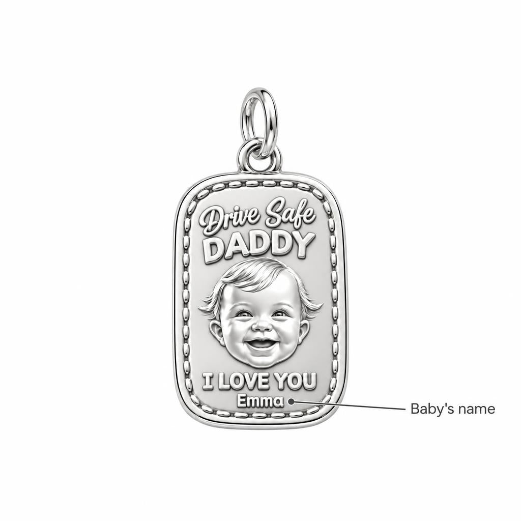 Drive Safe Baby Portrait Charm Bracelet – Personalized Dad Gift – personalization guide