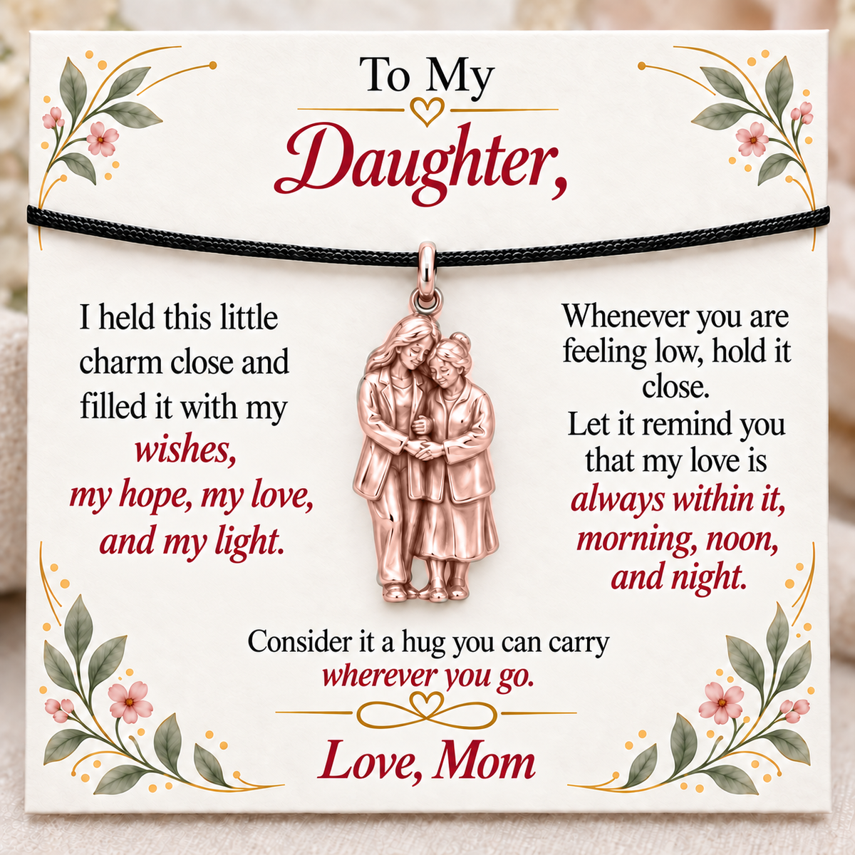 Joined Hands, Mom’s Light Within — Main image, rose gold finish