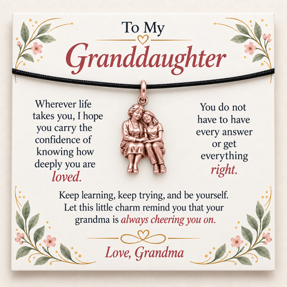 Grandma's Listening Love Charm: Always Cheering You On — Main image, rose gold finish