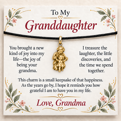 Grandma's First Steps Charm: Little Moments, Lasting Joy — Main image, gold finish