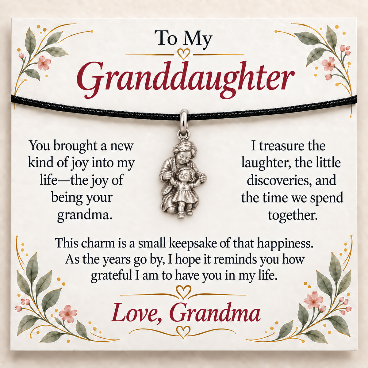 Grandma's First Steps Charm: Little Moments, Lasting Joy — Main image, silver finish