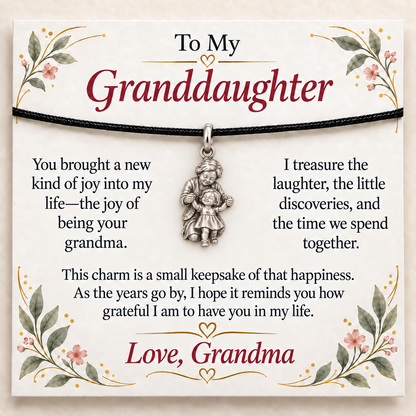 Grandma's First Steps Charm: Little Moments, Lasting Joy — Main image, silver finish