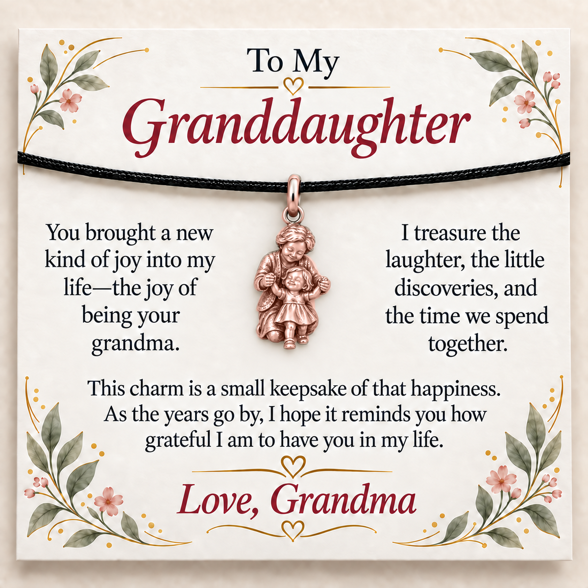 Grandma's First Steps Charm: Little Moments, Lasting Joy — Main image, rose gold finish