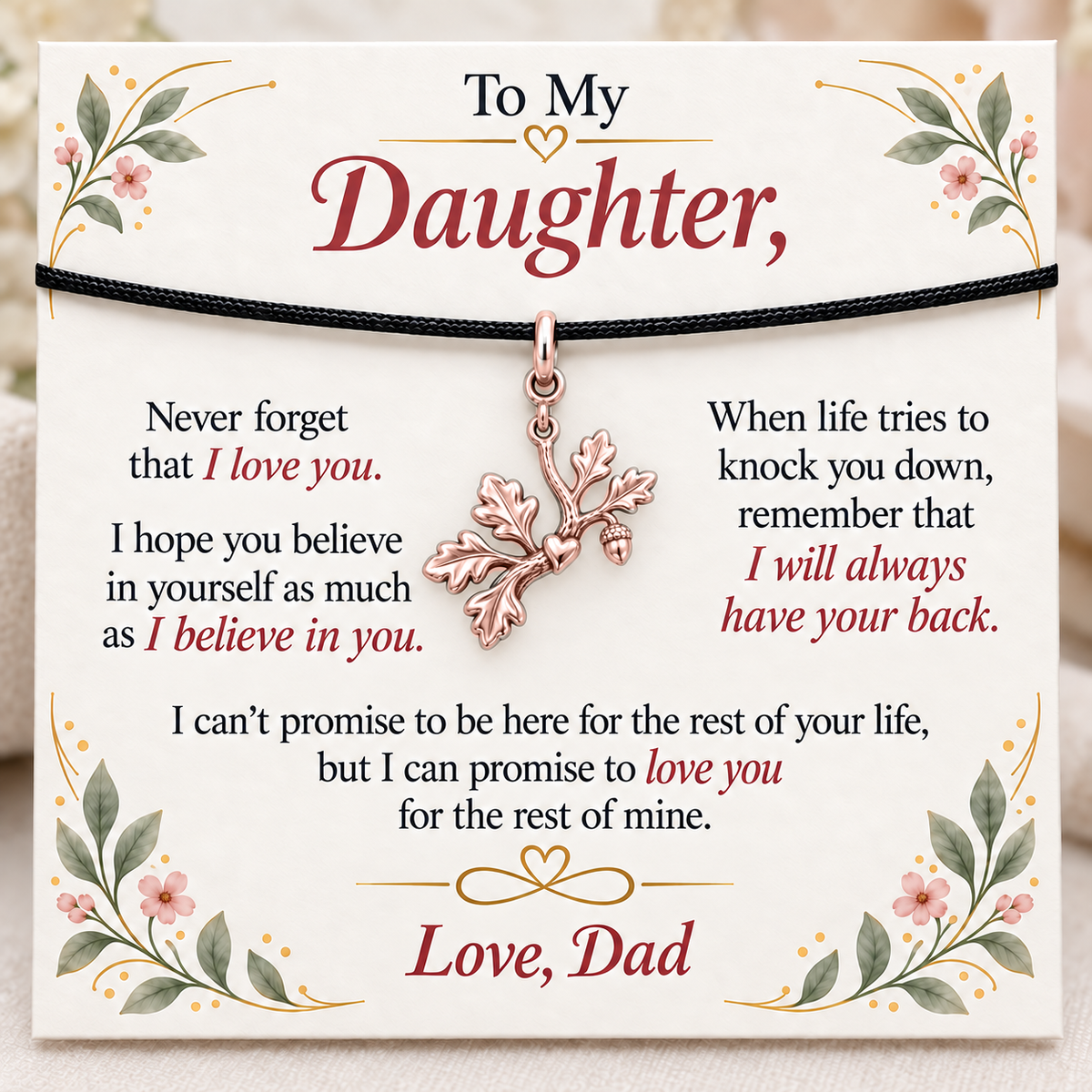 Rooted in Dad’s Love, Growing Strong — Main image, rose gold finish