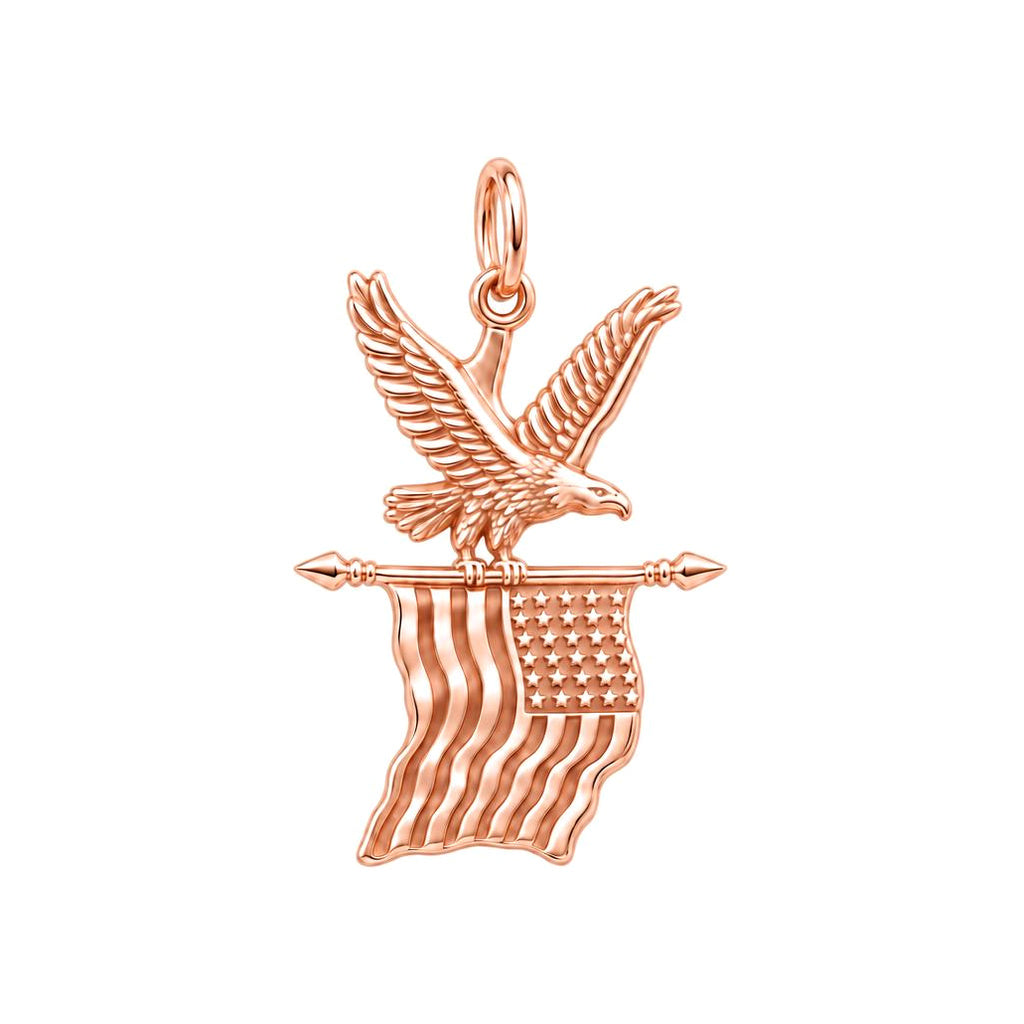 Eagle and American Flag Charm and Polyester Cord Bracelet Set