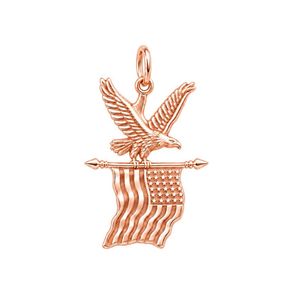 Eagle and American Flag Charm and Polyester Cord Bracelet Set