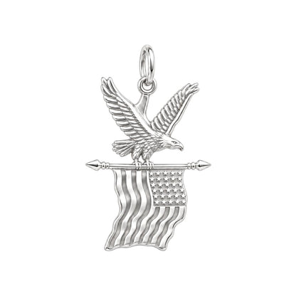 Eagle and American Flag Charm and Polyester Cord Bracelet Set