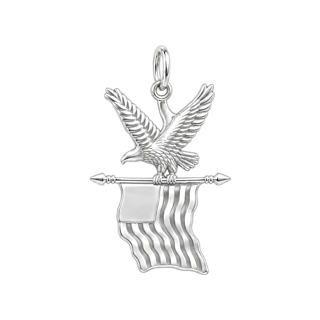 Eagle and American Flag Charm and Polyester Cord Bracelet Set