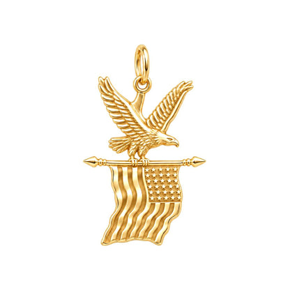 Eagle and American Flag Charm and Polyester Cord Bracelet Set