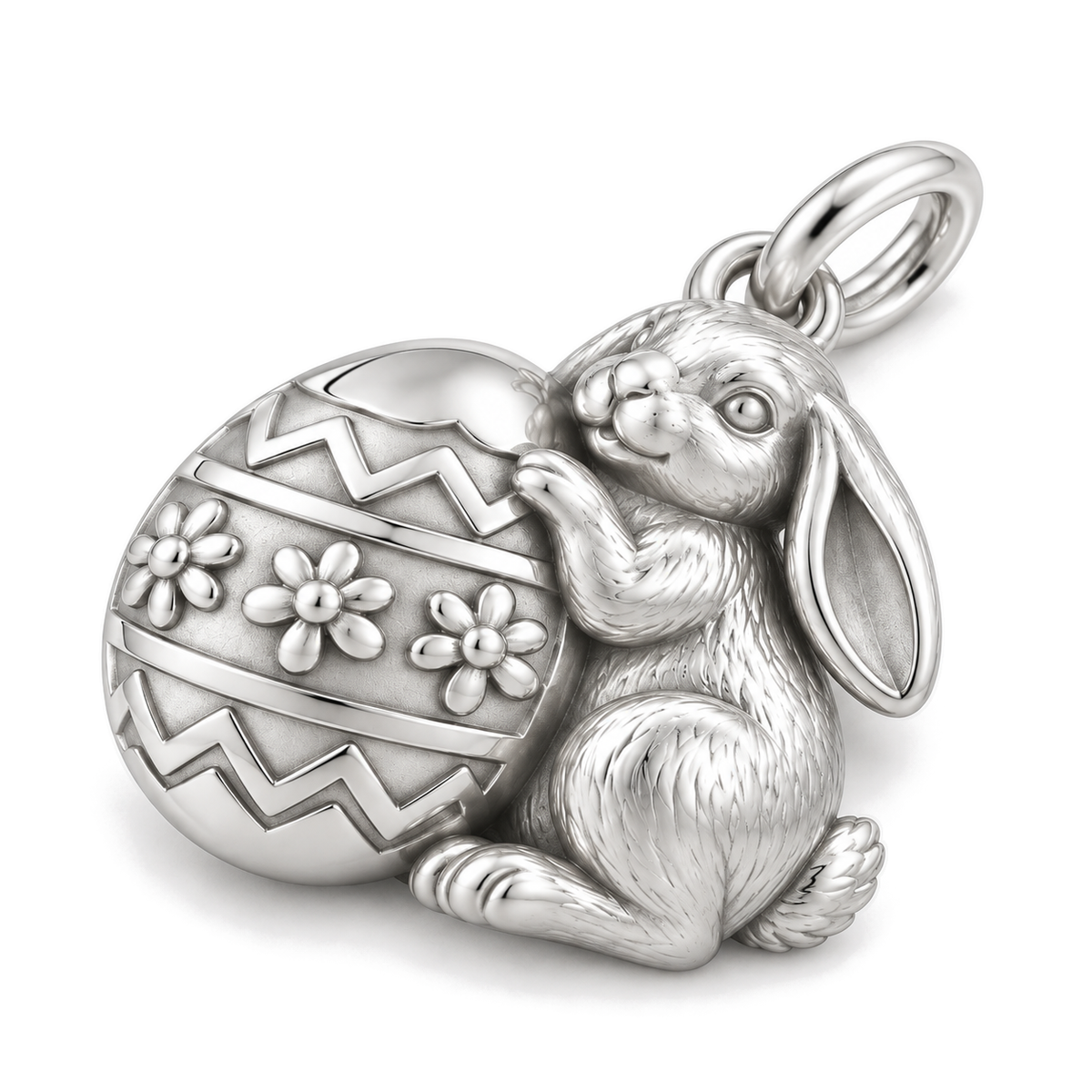 Easter Bunny Charm — Silver Super Macro | charm-topics-remaining-444-2026-09-14 | topic-040