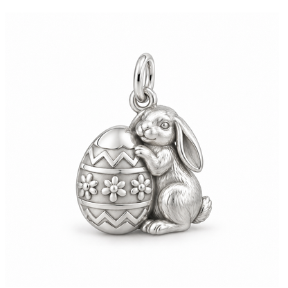 Easter Bunny Charm — Silver | charm-topics-remaining-444-2026-09-14 | topic-040