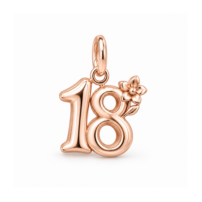 Eighteenth Birthday Bloom Charm — Rose Gold | charm-topics-remaining-444-2026-09-14 | topic-255