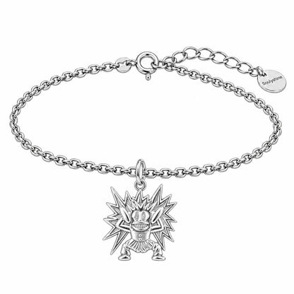 Electric Joy Monkey Charm Bracelet Set – silver, front view