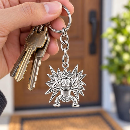 Electric Joy Monkey Charm Keychain – worn / in use