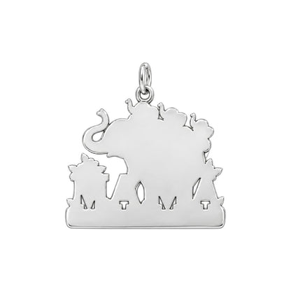 Elephant Matriarch and Calves Huggie Charm Earrings – back of the charm, engraving area