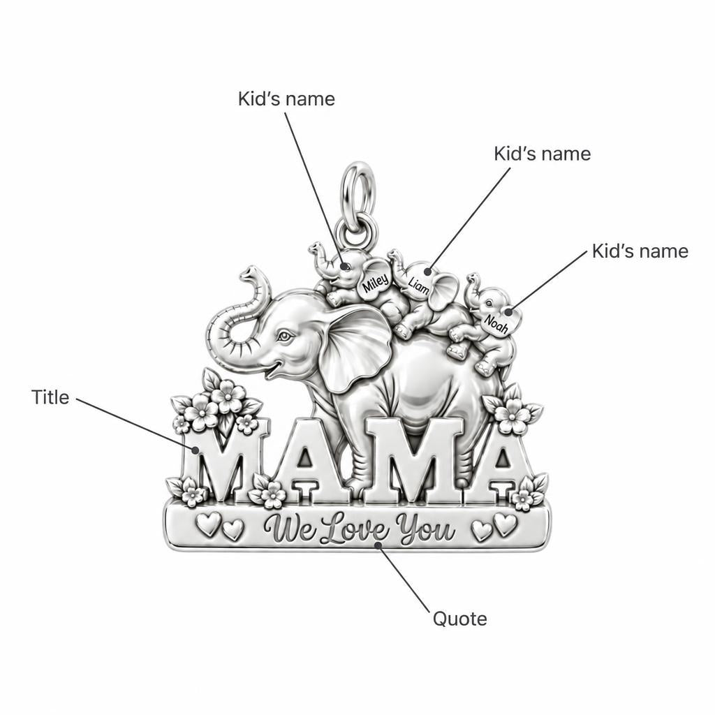 Elephant Matriarch Charm Bracelet – Personalized Mom Gift – personalization guide